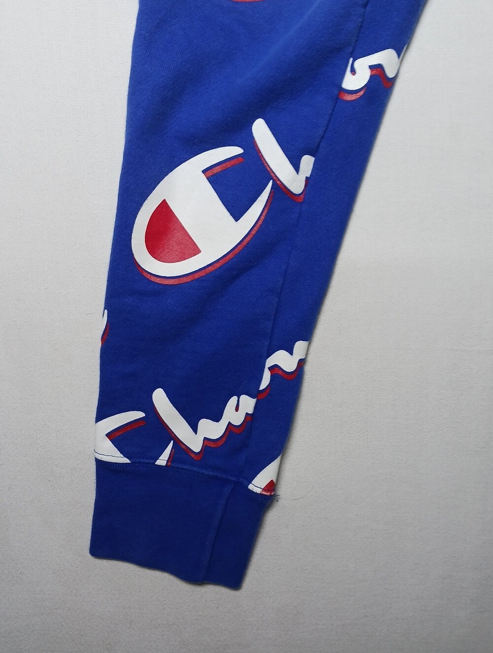 Vintage Champion Mens Reverse Weave Joggers Medium Blue Dropshadow Print P3700 - Picture 4 of 13